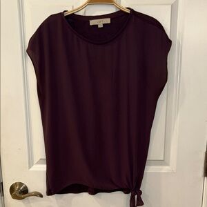 LOFT Women's Deep Purple Short Sleeve Top